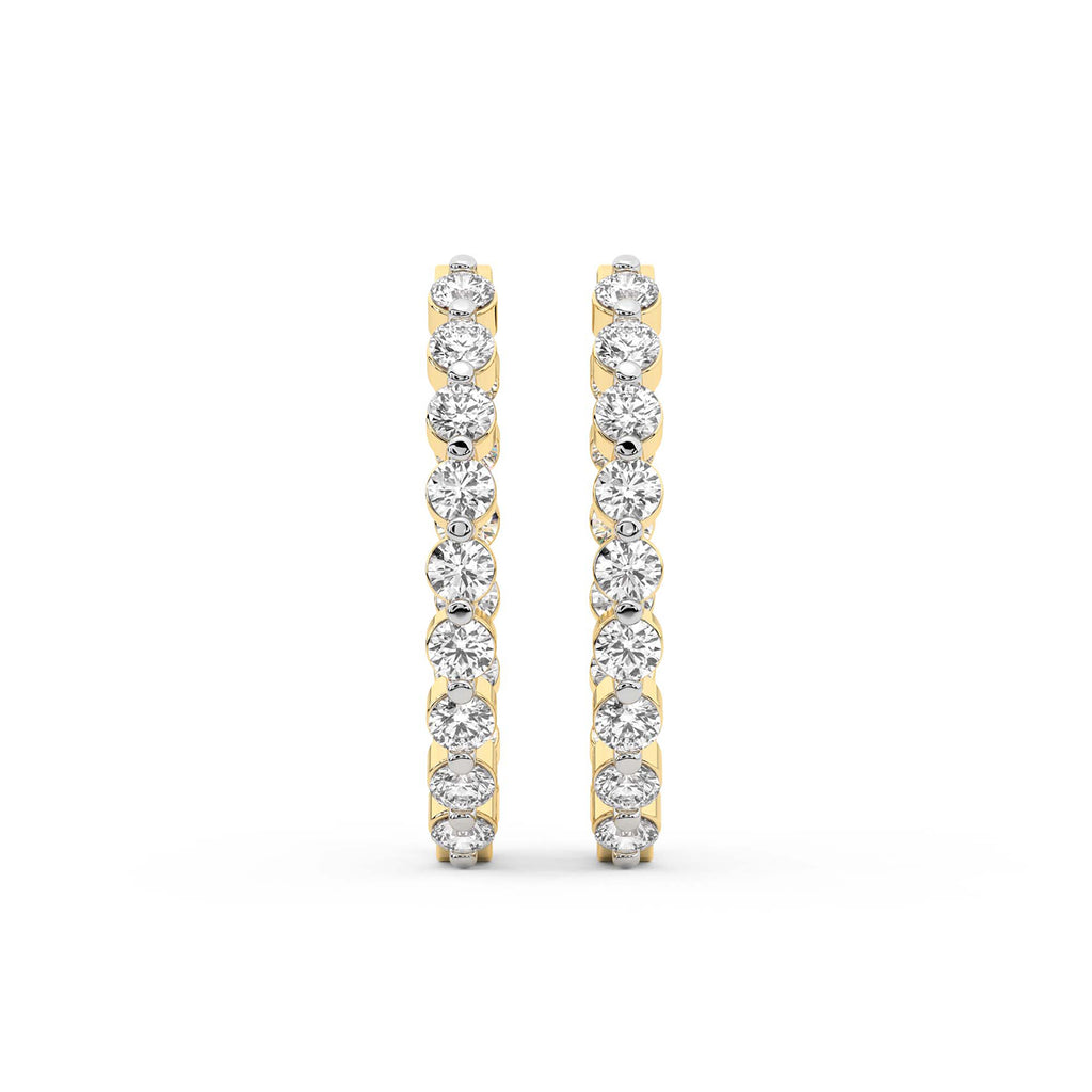4.25 Carat Eternity Glow Hoops Diamond Earrings 14K
