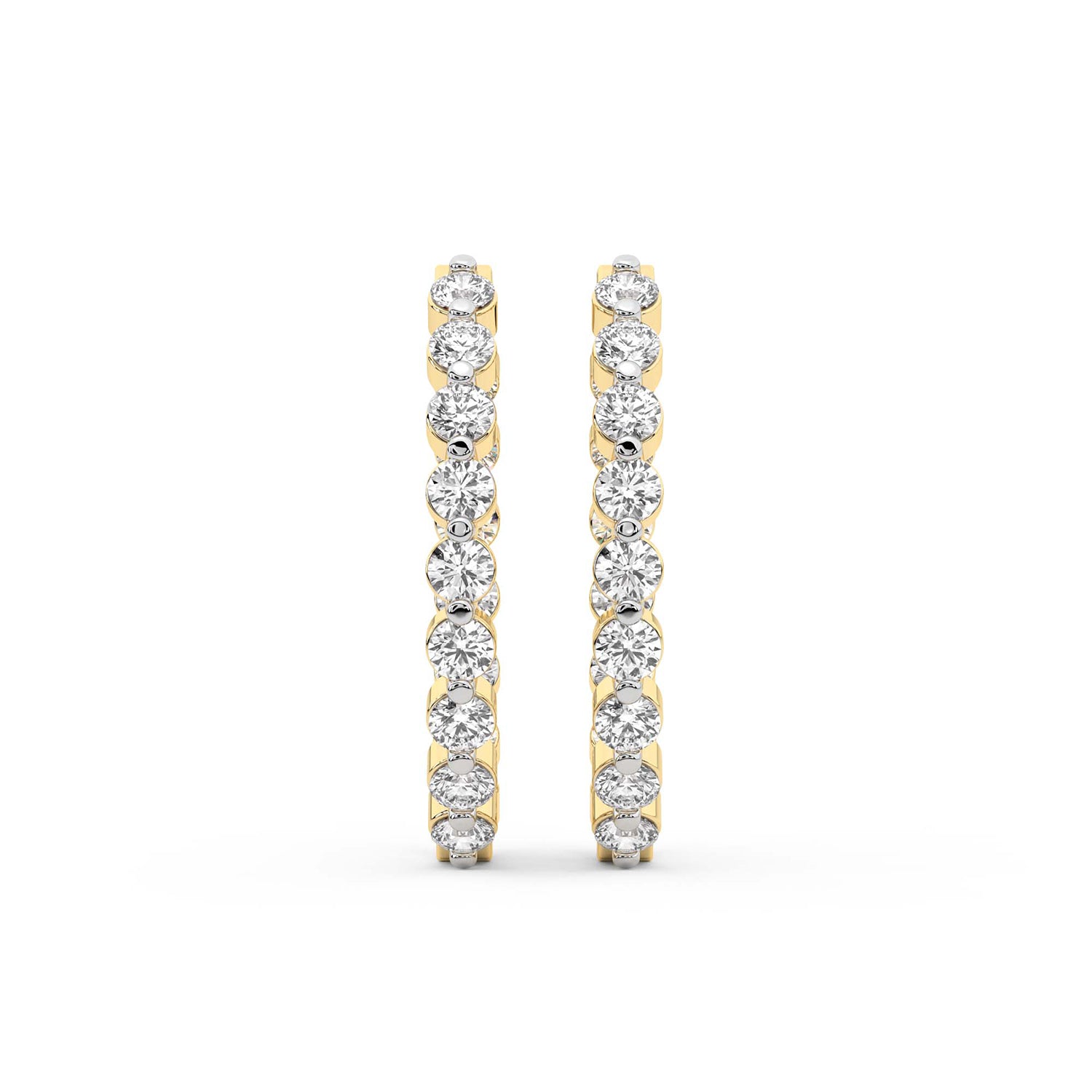 4.25 Carat Eternity Glow Hoops Diamond Earrings 14K