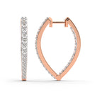 2.17 Carat Round Serenity Spark Hoops Diamond Earrings 14K - Rose Gold