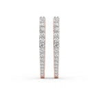 2.17 Carat Round Serenity Spark Hoops Diamond Earrings 14K - Rose Gold