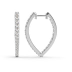 2.17 Carat Round Serenity Spark Hoops Diamond Earrings 14K - White Gold