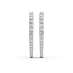 2.17 Carat Round Serenity Spark Hoops Diamond Earrings 14K - White Gold