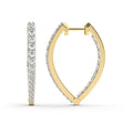 2.17 Carat Round Serenity Spark Hoops Diamond Earrings 14K