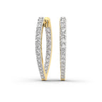 2.17 Carat Round Serenity Spark Hoops Diamond Earrings 14K
