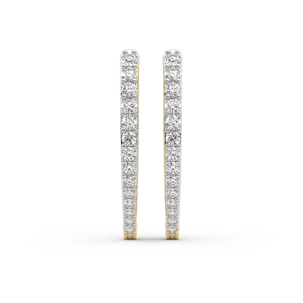 2.17 Carat Round Serenity Spark Hoops Diamond Earrings 14K