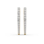 2.17 Carat Round Serenity Spark Hoops Diamond Earrings 14K