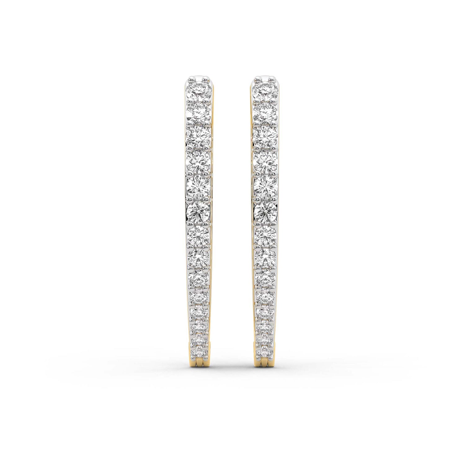 2.17 Carat Round Serenity Spark Hoops Diamond Earrings 14K