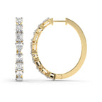 7.63 Carat 14K Gold ixed Cut Hoop Earring