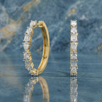 7.63 Carat 14K Gold ixed Cut Hoop Earring