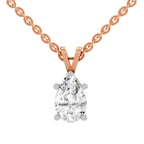 1.5 Carat Pear Shape Solitaire Diamond Pendant 14K - Rose Gold