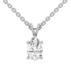 1.5 Carat Pear Shape Solitaire Diamond Pendant 14K - White Gold