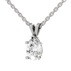 1.5 Carat Pear Shape Solitaire Diamond Pendant 14K - White Gold