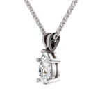 1.5 Carat Pear Shape Solitaire Diamond Pendant 14K - White Gold