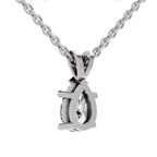 1.5 Carat Pear Shape Solitaire Diamond Pendant 14K - White Gold