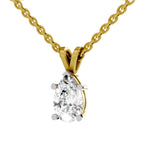 1.5 Carat Pear Shape Solitaire Diamond Pendant 14K