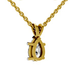 1.5 Carat Pear Shape Solitaire Diamond Pendant 14K