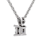0.75 Carat Princess Shape Solitaire Diamond Pendant 14K - White Gold