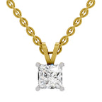 0.75 Carat Princess Shape Solitaire Diamond Pendant 14K