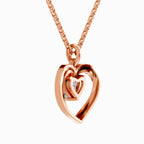 1 Carat Heart Shape Solitaire Diamond Pendant 14K - Rose Gold