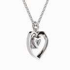1 Carat Heart Shape Solitaire Diamond Pendant 14K - White Gold