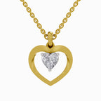 1 Carat Heart Shape Solitaire Diamond Pendant 14K