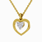 1 Carat Heart Shape Solitaire Diamond Pendant 14K