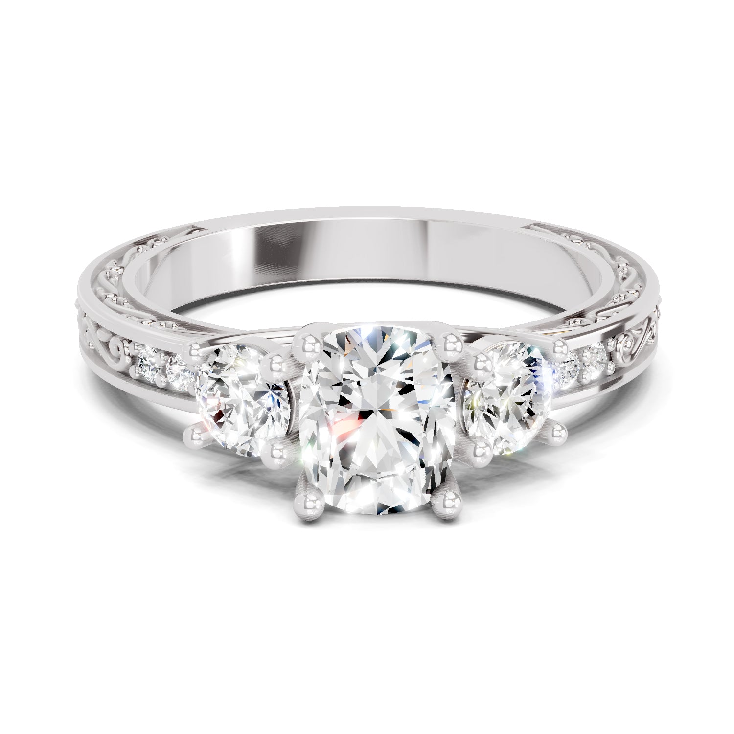 1.46 Ct Cushion Shape Solitaire Diamond Ring