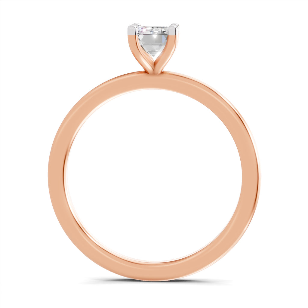 0.75 Ct Emerald Shape Solitaire Diamond Ring