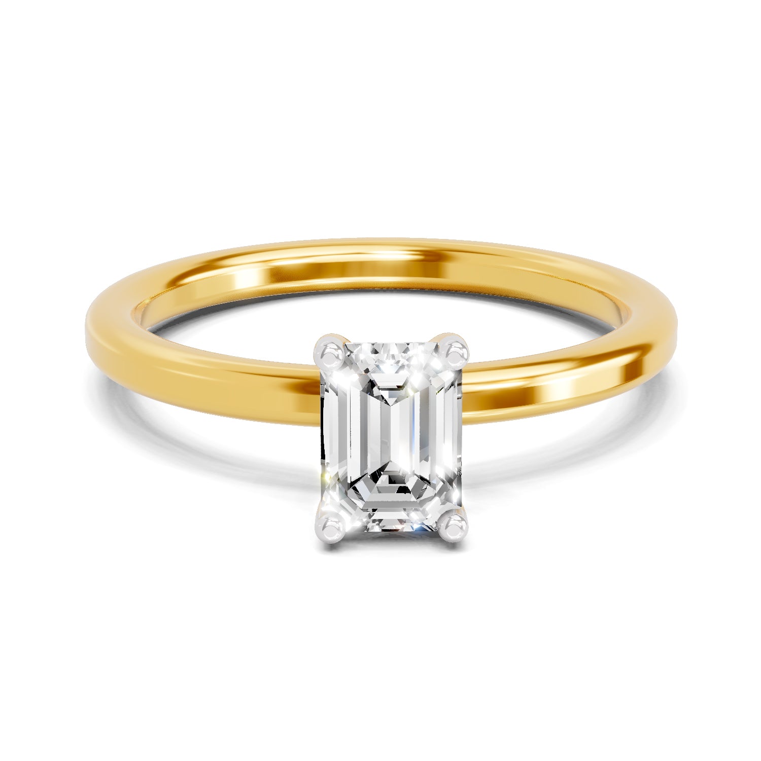 0.75 Ct Emerald Shape Solitaire Diamond Ring