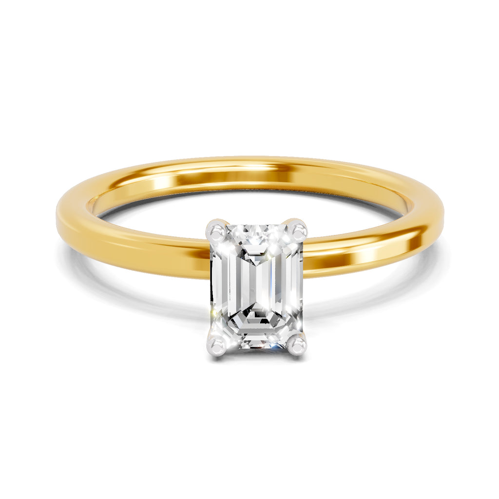 0.75 Ct Emerald Shape Solitaire Diamond Ring