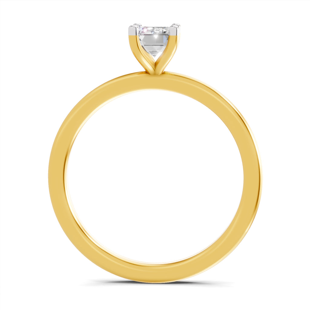 0.75 Ct Emerald Shape Solitaire Diamond Ring
