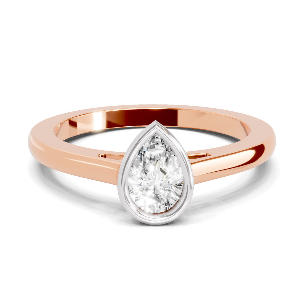 0.50 Ct Pear Shape Solitaire Diamond Ring