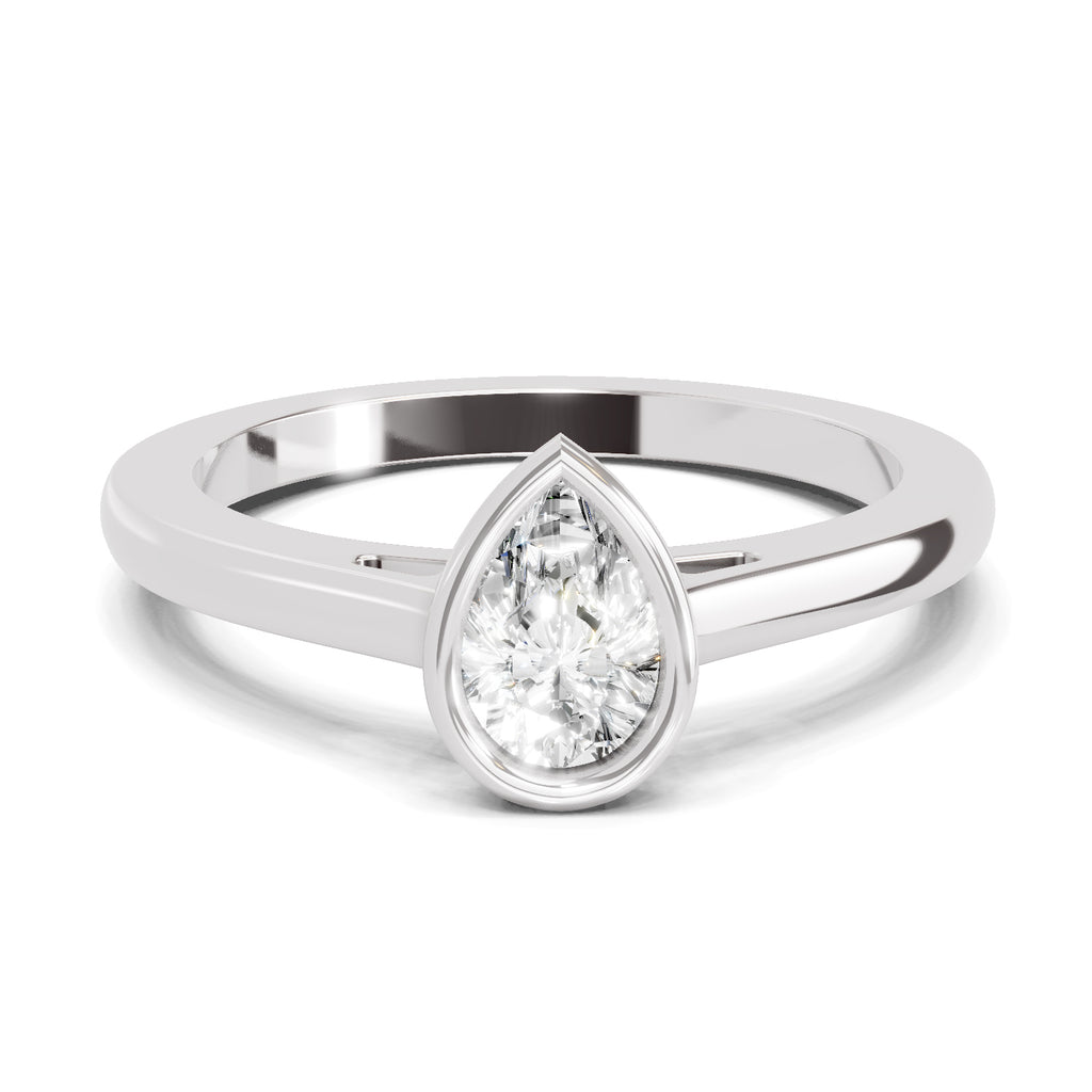 0.50 Ct Pear Shape Solitaire Diamond Ring