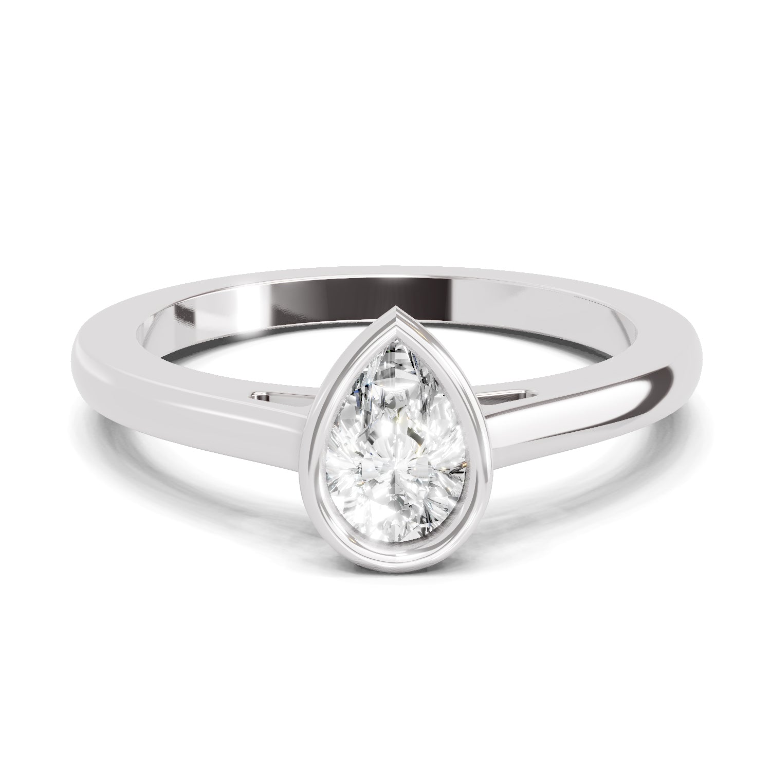 0.50 Ct Pear Shape Solitaire Diamond Ring