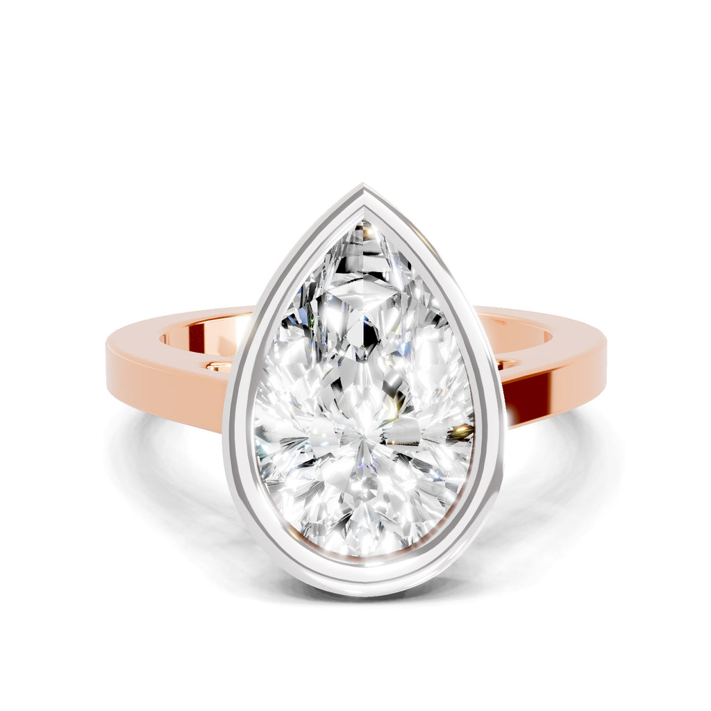3 Ct Pear Shape Solitaire Diamond Ring
