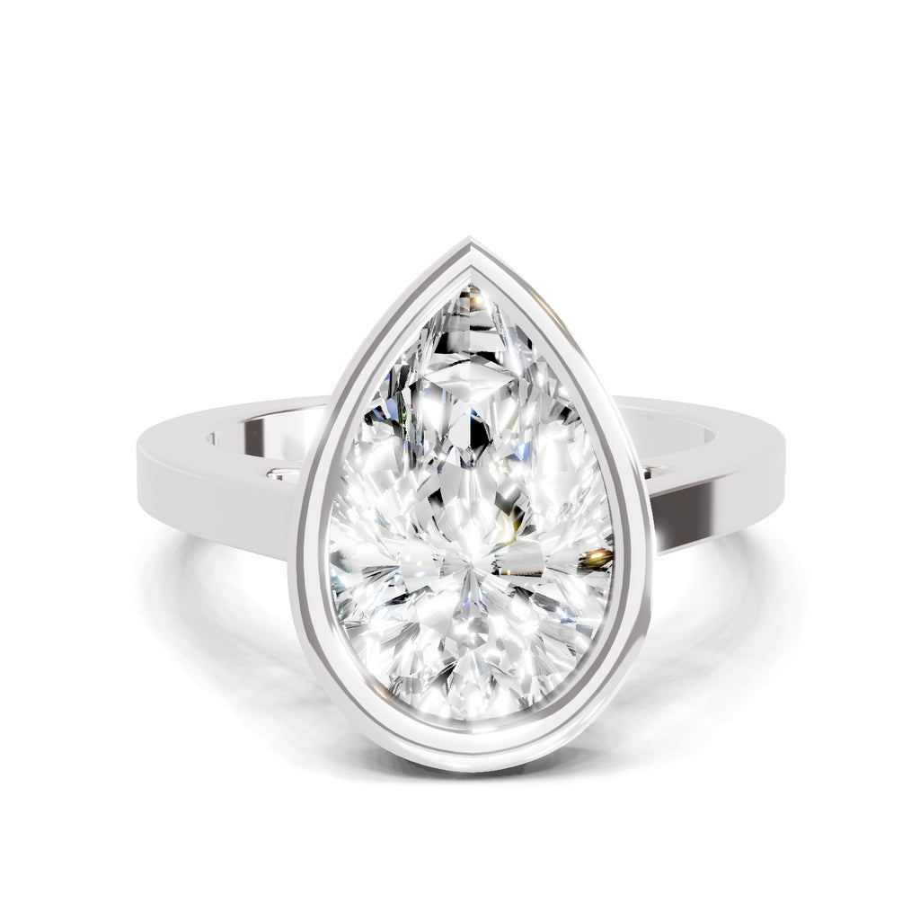 3 Ct Pear Shape Solitaire Diamond Ring