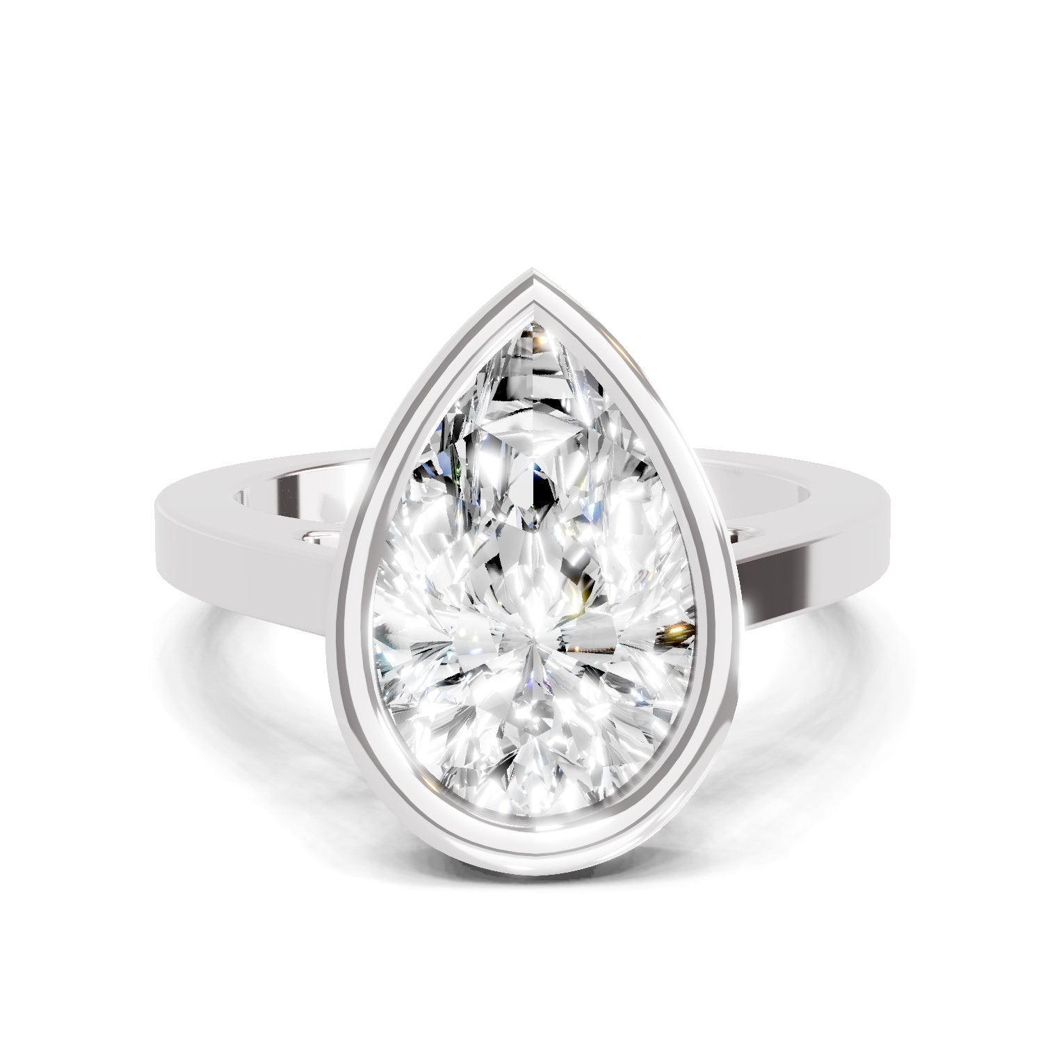 3 Ct Pear Shape Solitaire Diamond Ring