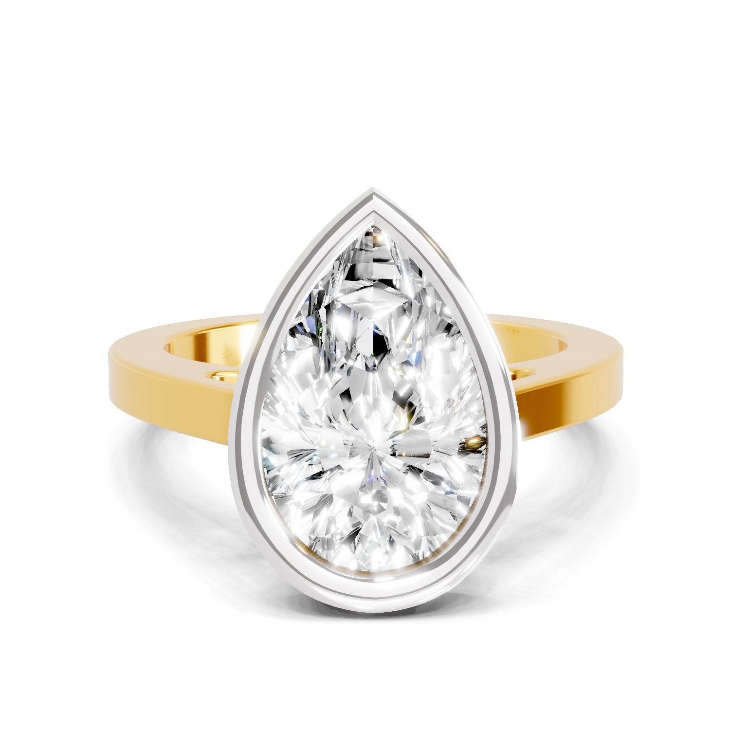 3 Ct Pear Shape Solitaire Diamond Ring