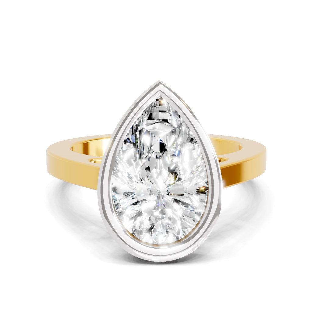 3 Ct Pear Shape Solitaire Diamond Ring