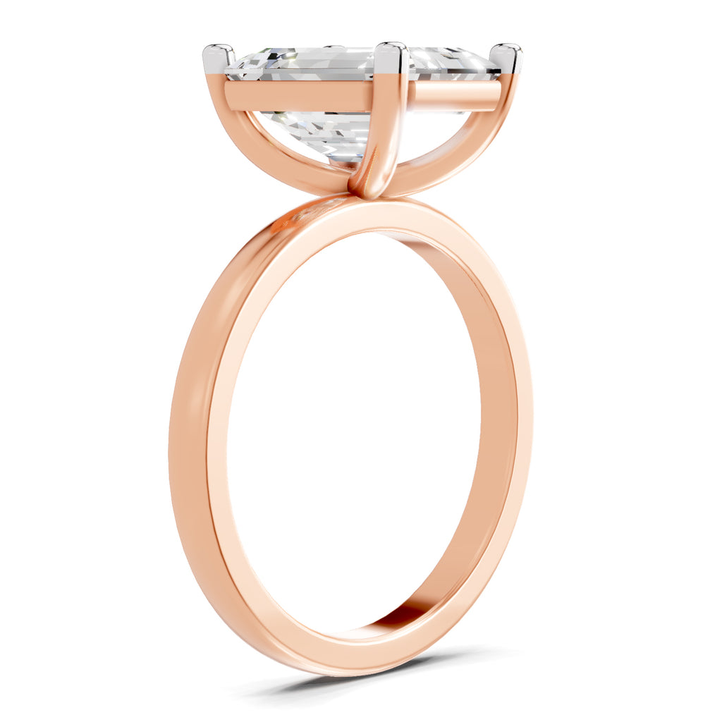 4 Ct Emerald Shape Solitaire Diamond Ring