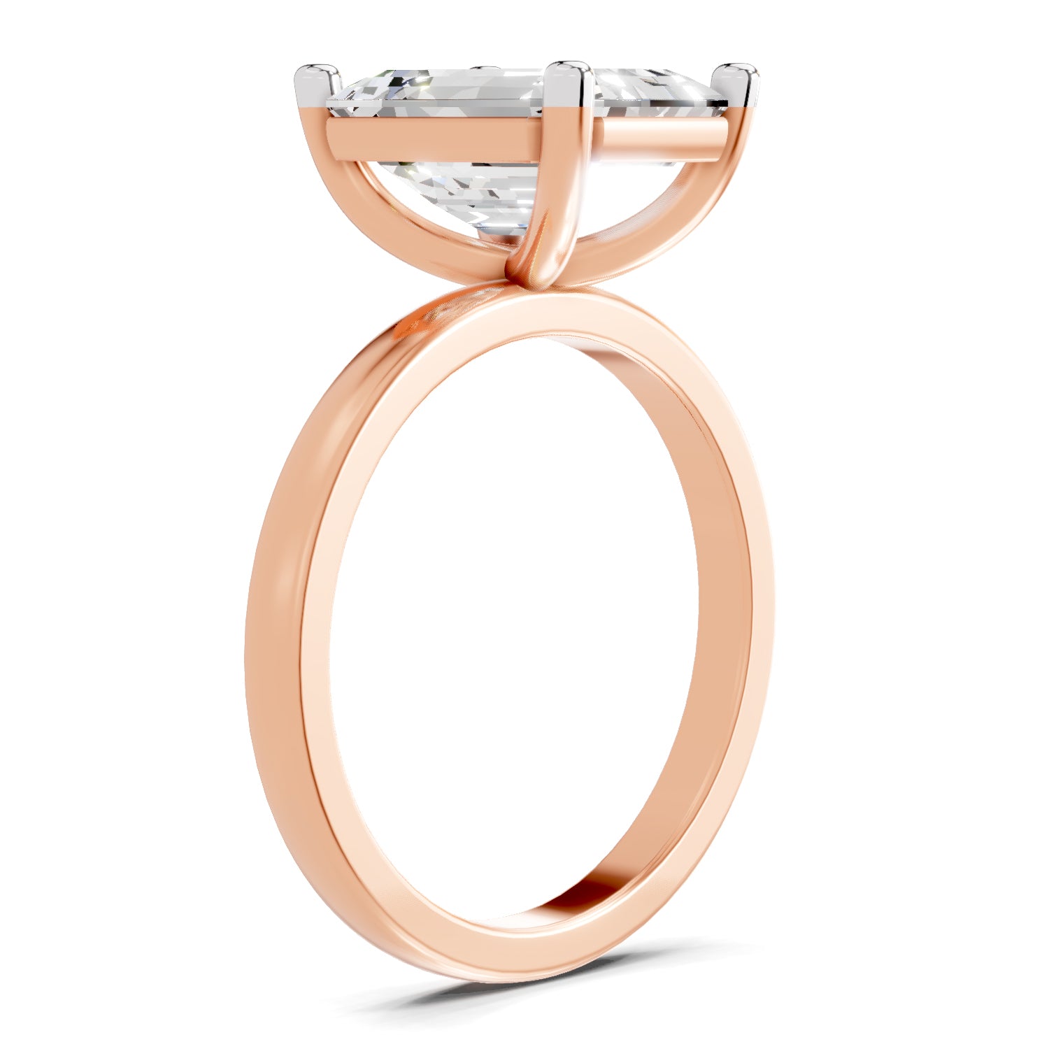 4 Ct Emerald Shape Solitaire Diamond Ring