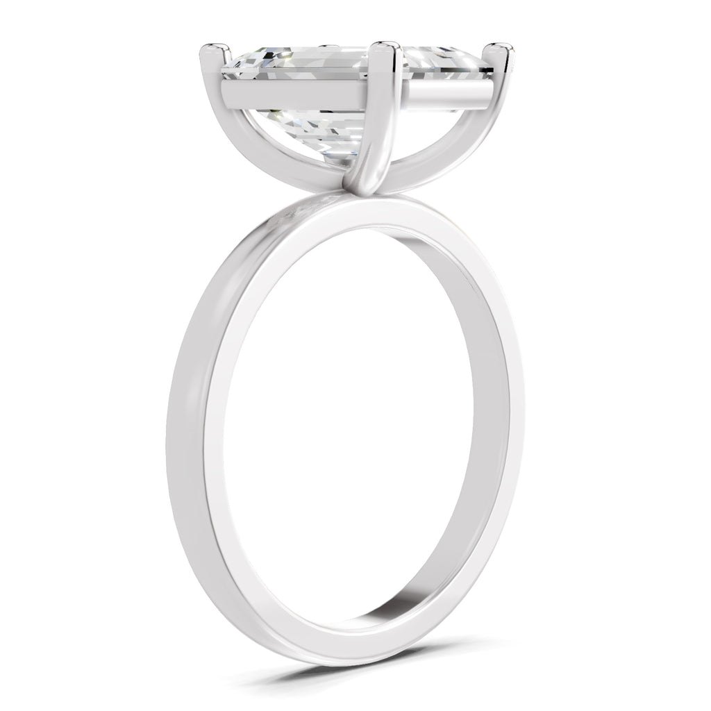 4 Ct Emerald Shape Solitaire Diamond Ring