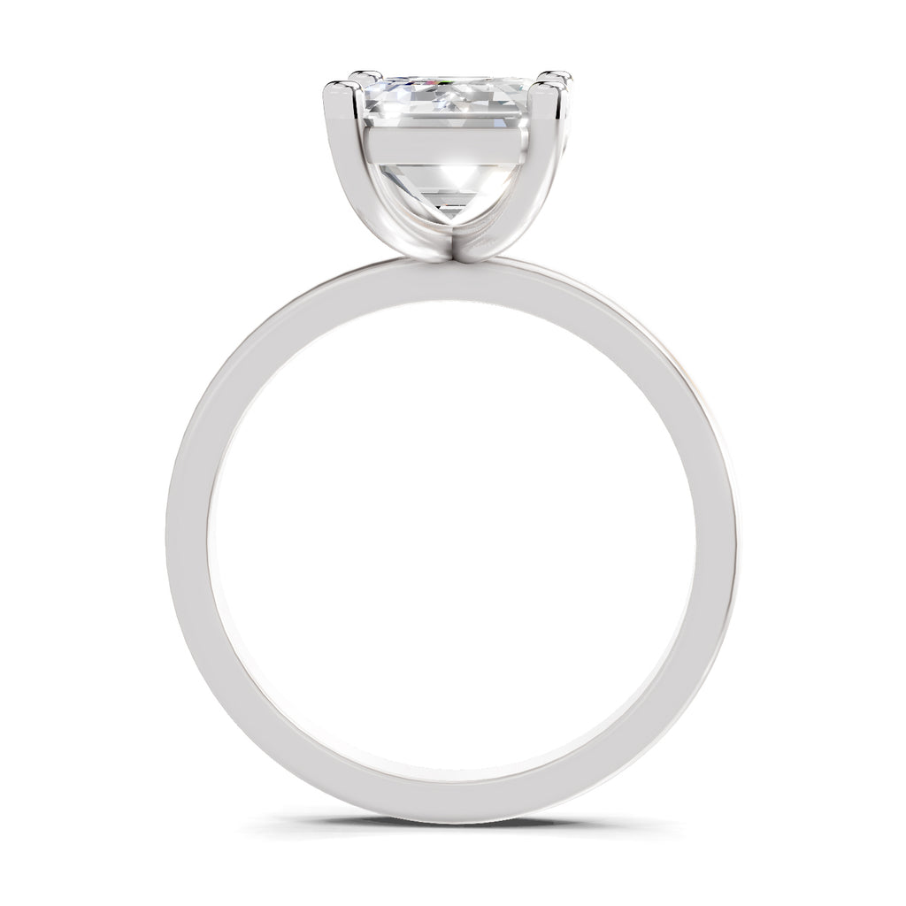 4 Ct Emerald Shape Solitaire Diamond Ring