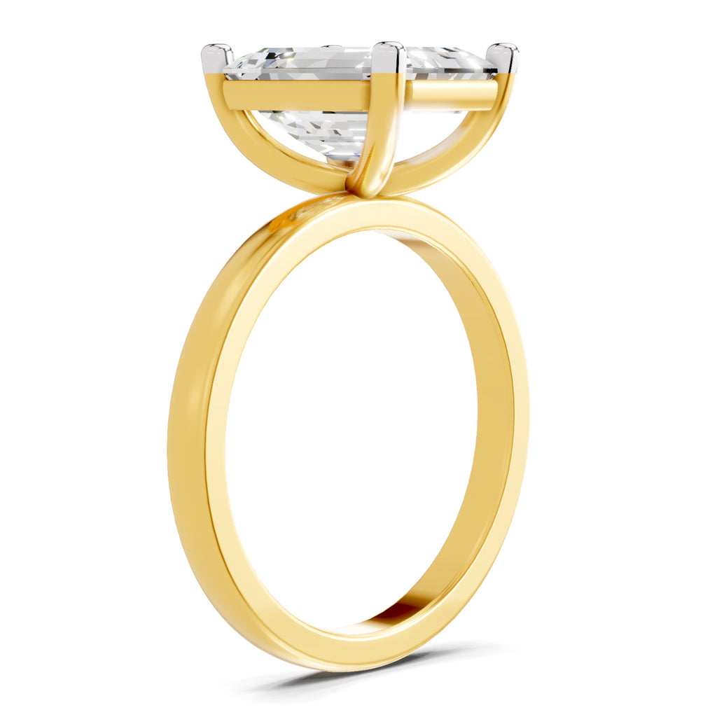 4 Ct Emerald Shape Solitaire Diamond Ring