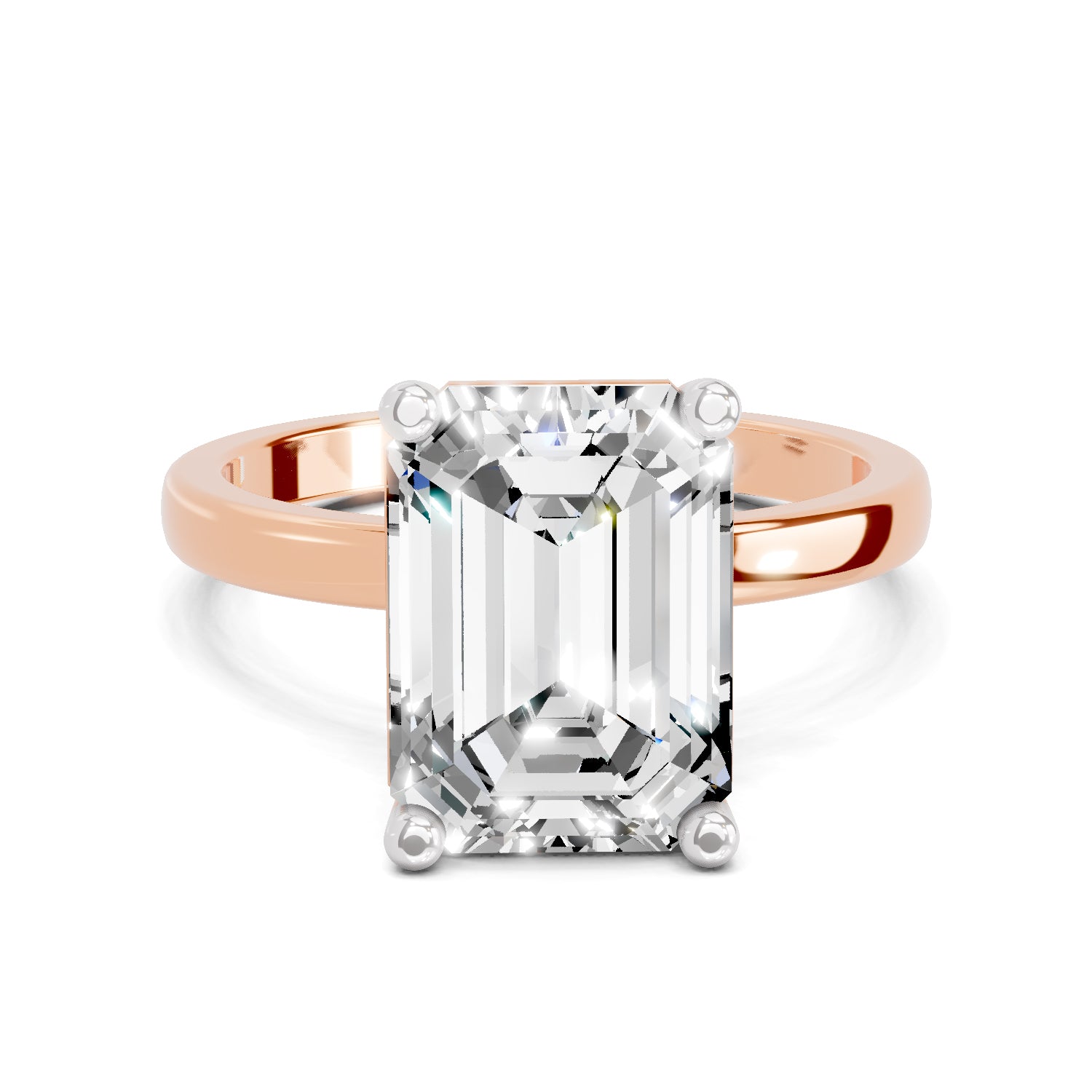 5 Ct Emerald Shape Solitaire Diamond Ring