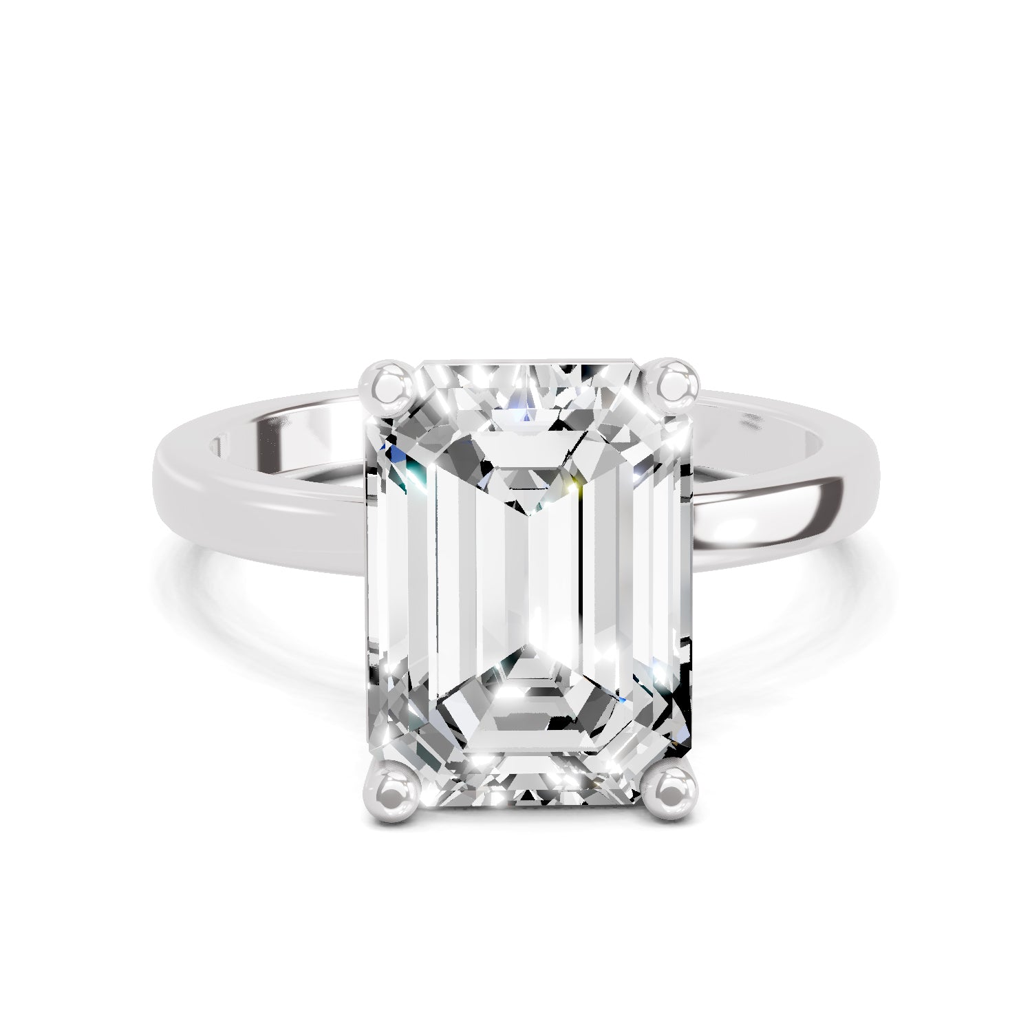 5 Ct Emerald Shape Solitaire Diamond Ring