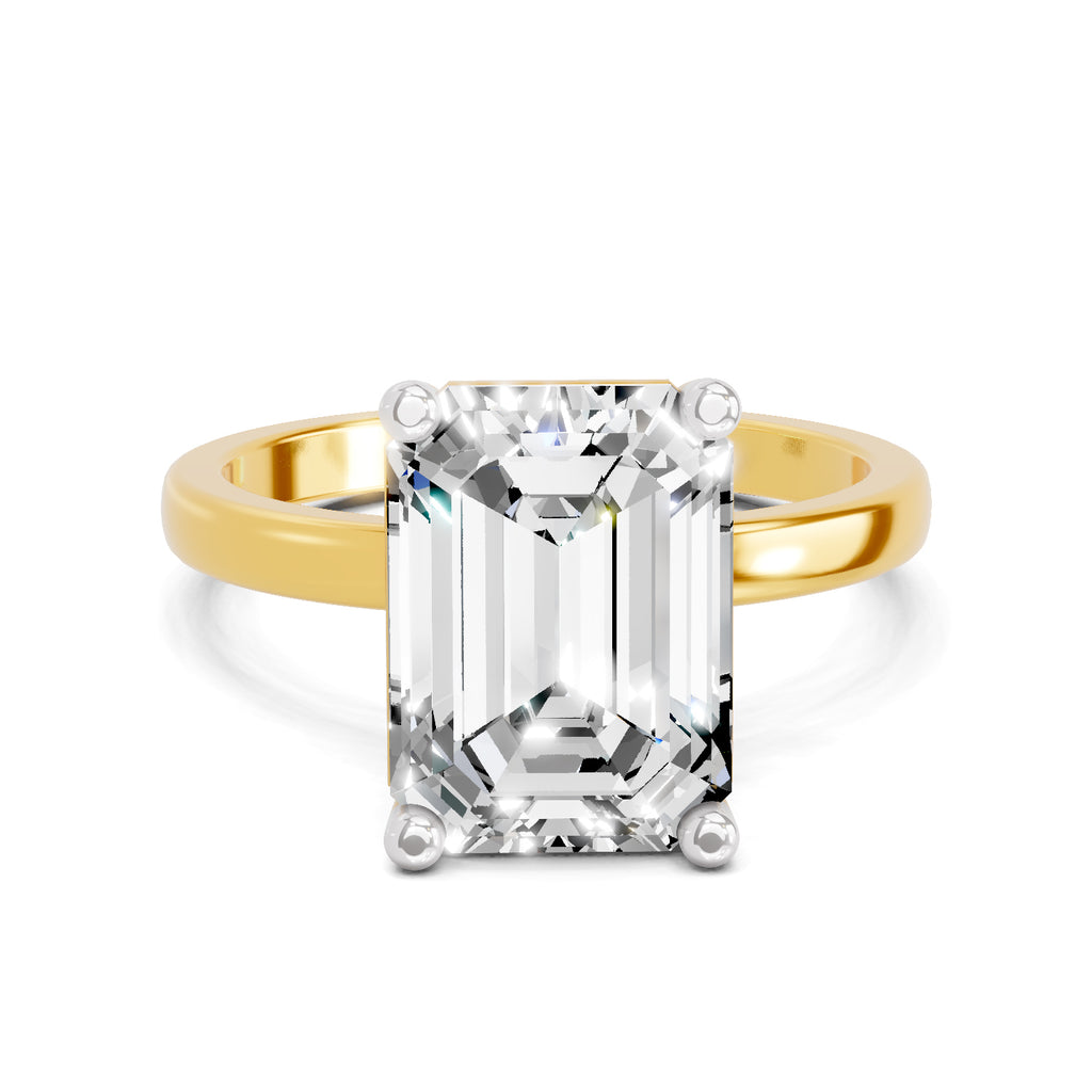 5 Ct Emerald Shape Solitaire Diamond Ring