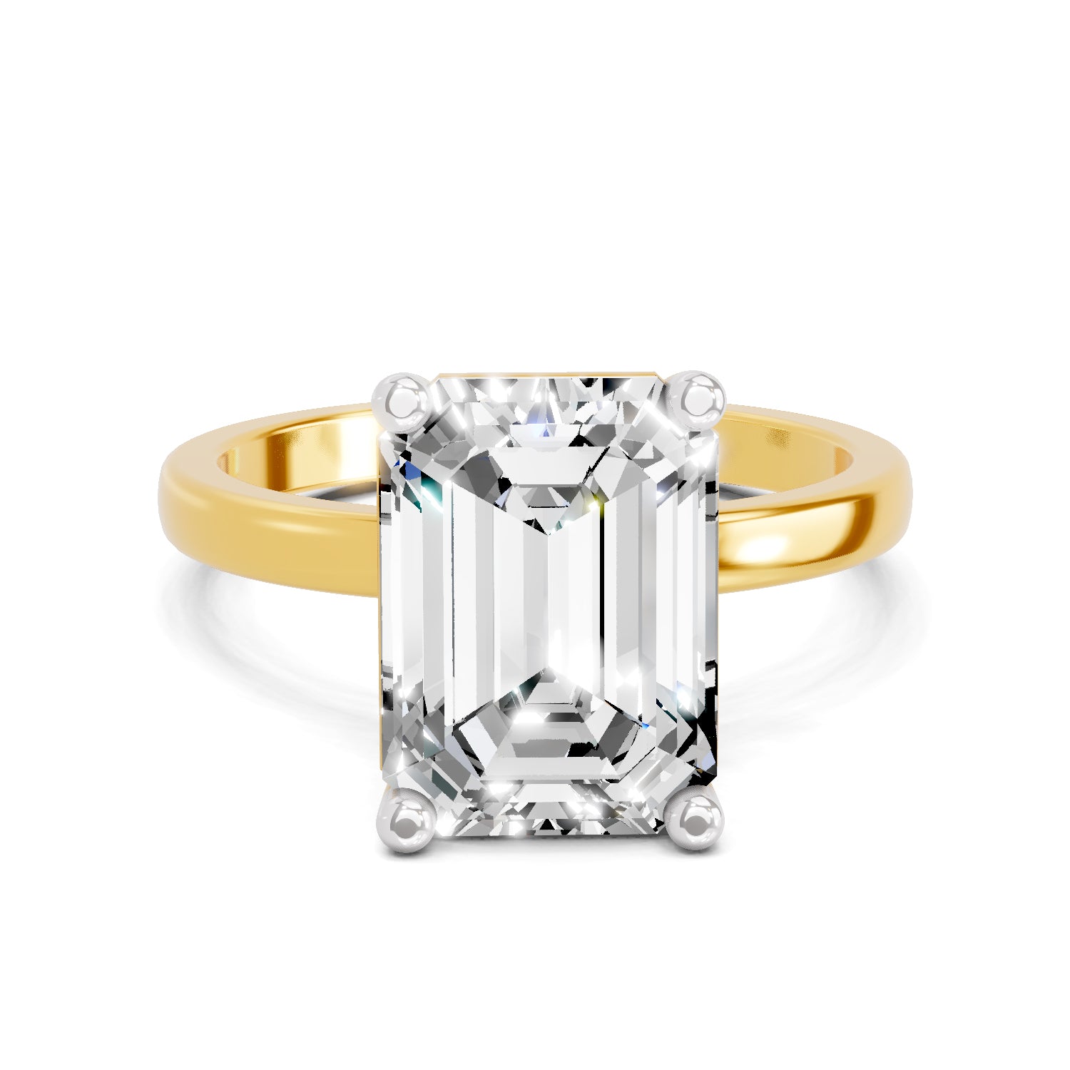 5 Ct Emerald Shape Solitaire Diamond Ring
