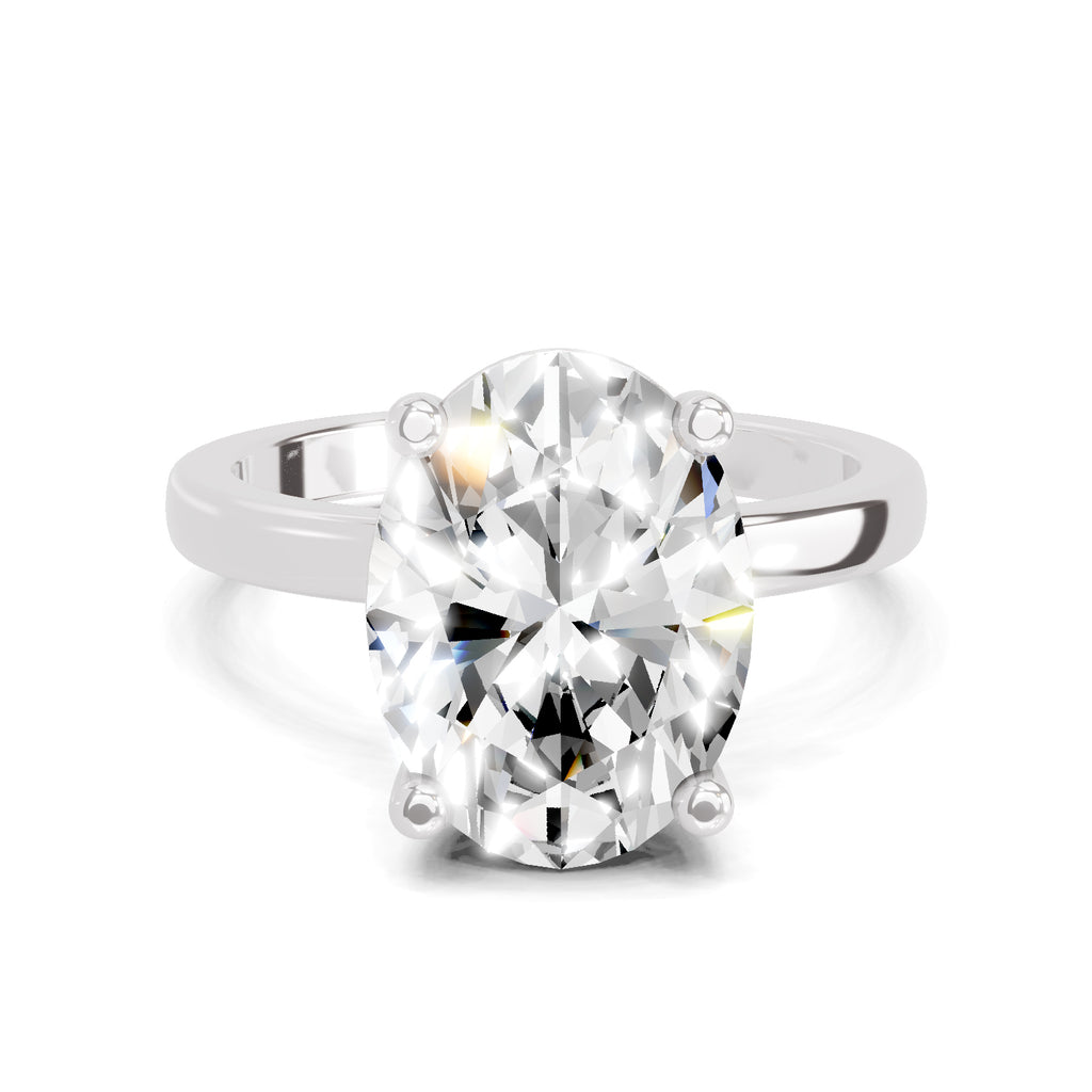4 Ct Oval Shape Solitaire Diamond Ring