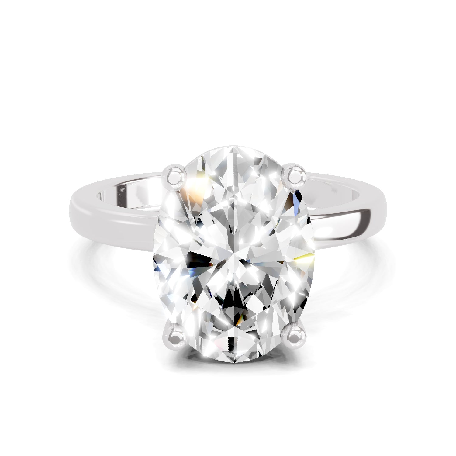 4 Ct Oval Shape Solitaire Diamond Ring